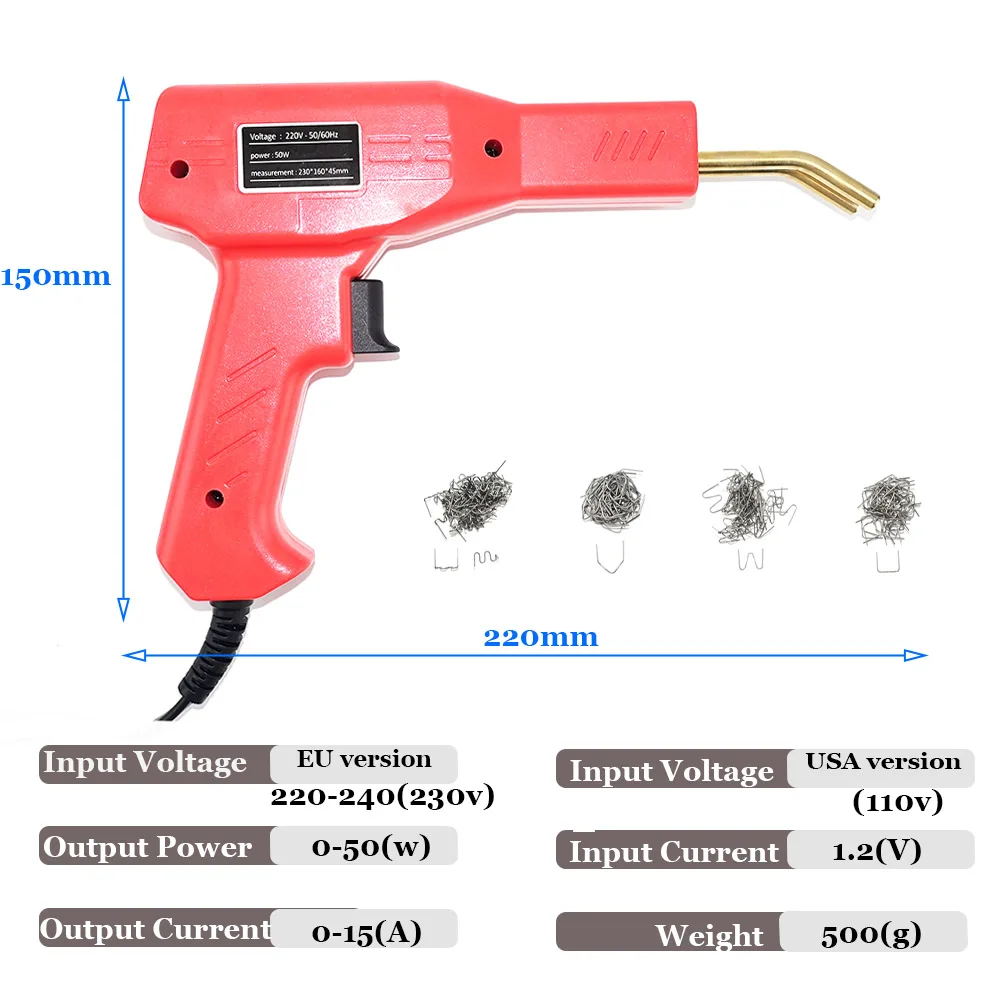 

U50 Professional Hot Stapler Tools Car Bumper Repair Kit Real PVC Plastic Soldering Gun Plastic Welding Machine