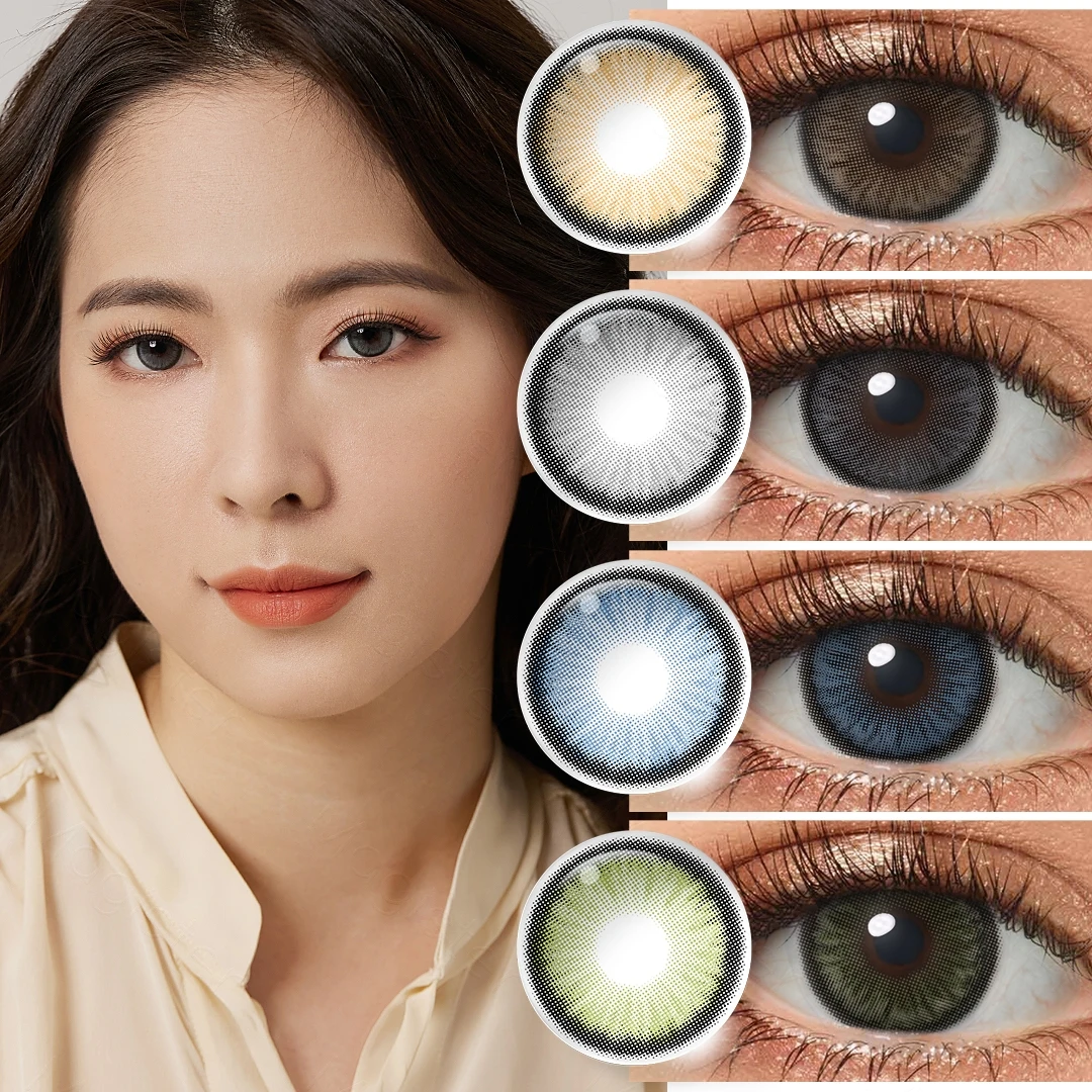 Цветные линзы для глаз новые контактные алмазного цвета красота Pupilentes 2 шт.