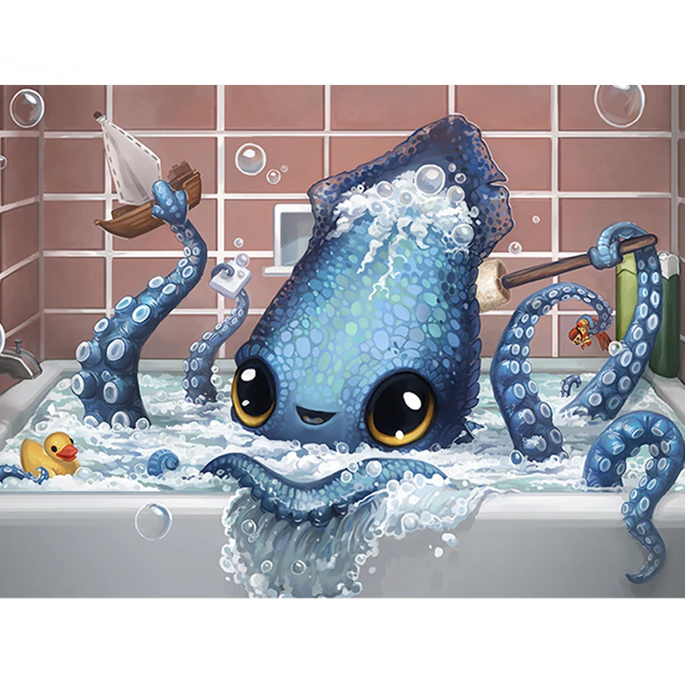 

Яркая Алмазная картина с осьминогом YI сделай сам подарок ручной работы 5d алмазная вышивка Мультяшные настенные наклейки домашний декор