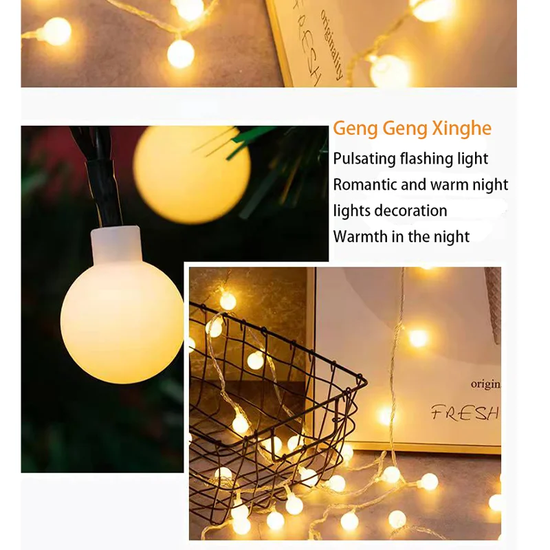 

USB/Battery Power LED Ball Garland Lights Fairy String Waterproof Outdoor Lamp Christmas Holiday Wedding Party Lights Decoration