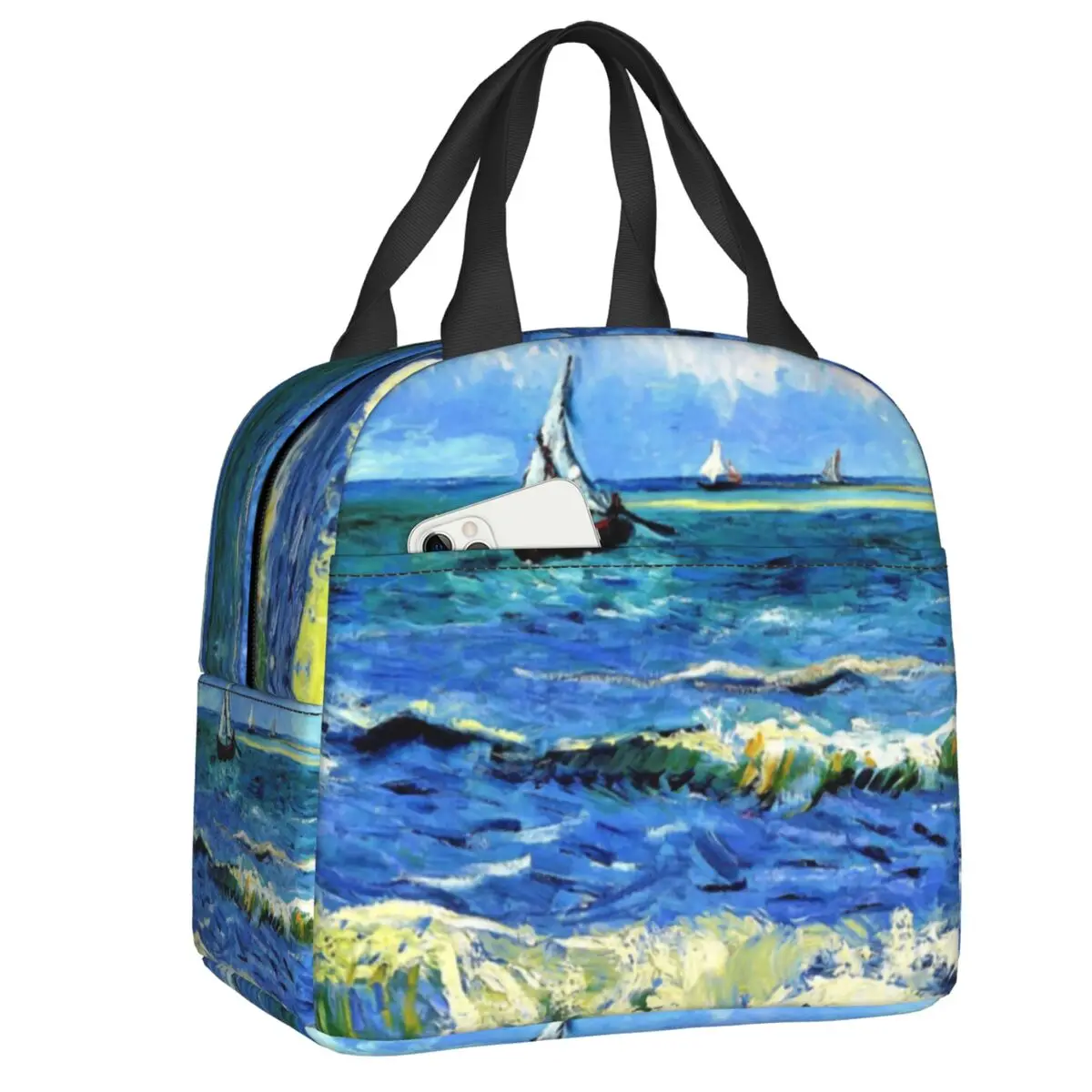 

The Sea By Van Gogh Lunch Boxes for Women Waterproof Cooler Thermal Food Insulated Lunch Bag Kids School Children