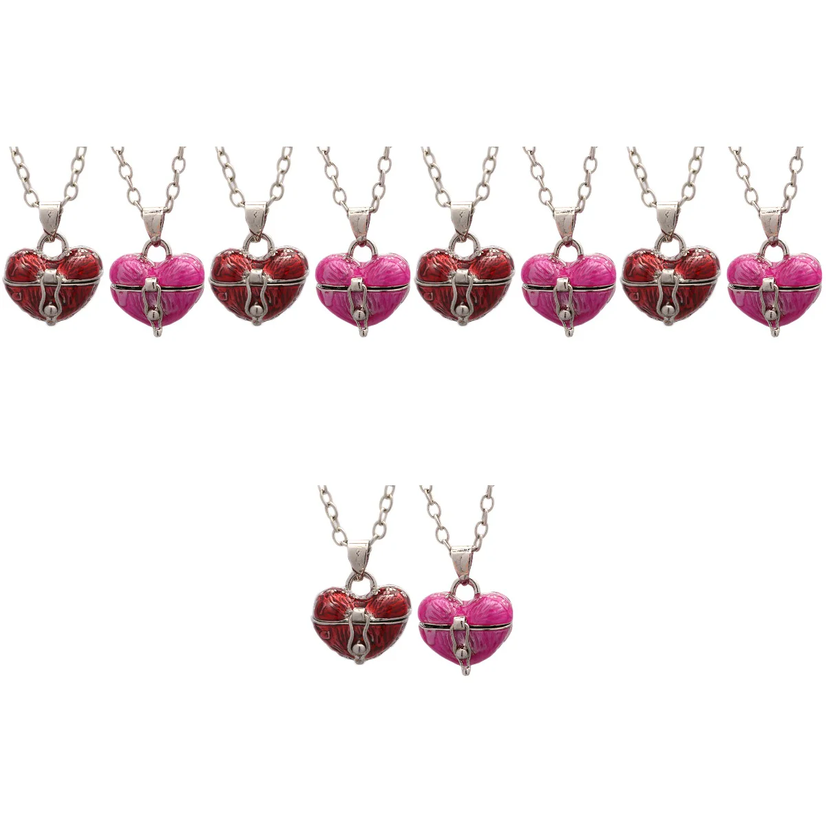 

Gemstone Heart Pendant Matching Necklaces Daughter Girlfriend Mother Locket Mom Women Choker Girls