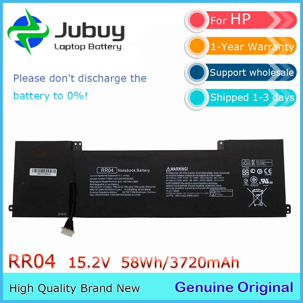 RR04 15 2 В 58 Втч оригинальный аккумулятор для ноутбука HP Omen 15-5014TX TPN-W111 HSTNN-LB6N RR04XL 778951