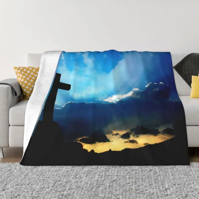 

Jesus Christian Religious Sofa Fleece Throw Blanket Warm Flannel Blankets for Bed Travel Couch Bedspreads
