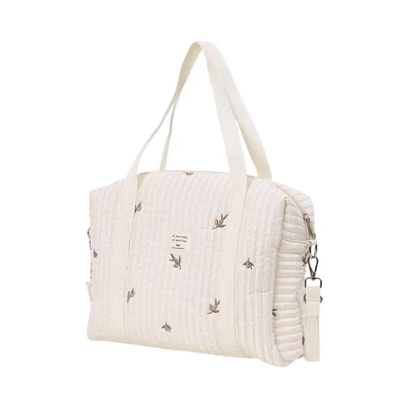 

Дорожная сумка через плечо для мамы, хлопковая Портативная сумка для беременных, сумка на молнии с молочной бутылкой, большая сумка для мам, сумка для подгузников для новорожденных