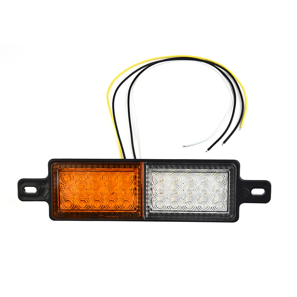 

30 LED Indicator Light Black Front Indicator Lamp Marker Universal White Amber 1.8W 167mm*57mm*22mm Bullbar Side