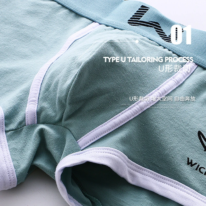 4Pcs Men's Trendy Panties Men Printed Sexy Cotton Underwear Man's Boxers Men Underpants Men's Boxing Briefs Men's Boxer M-3XL