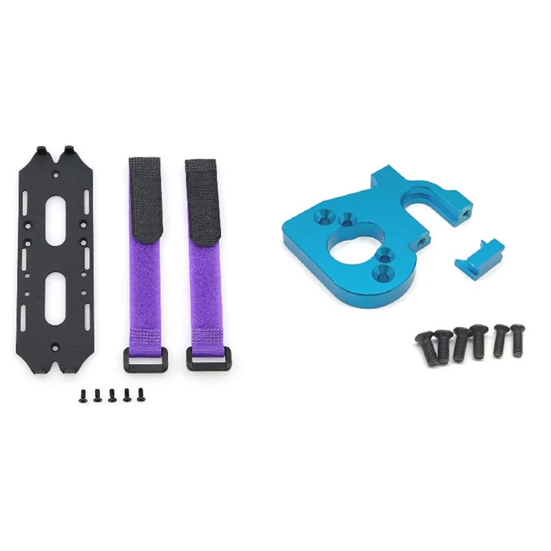 

RC Car Motor Holder For Wltoys 144001 1/14 4WD Blue & Metal Battery Tray For Axial SCX10 II 90046 90047 Wraith,Purple