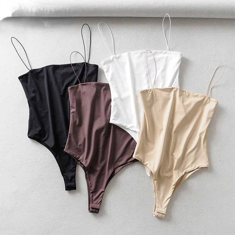 

women rompers solid color sexy Sling bodysuit sleeveless summer backless streetwear outfits body Low Cut jumpsuit size
