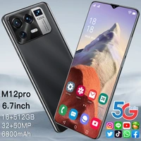 m12 pro 6 7 inch water drop screen 32mp50mp battery 6800mah android 11 multifunction smartphone