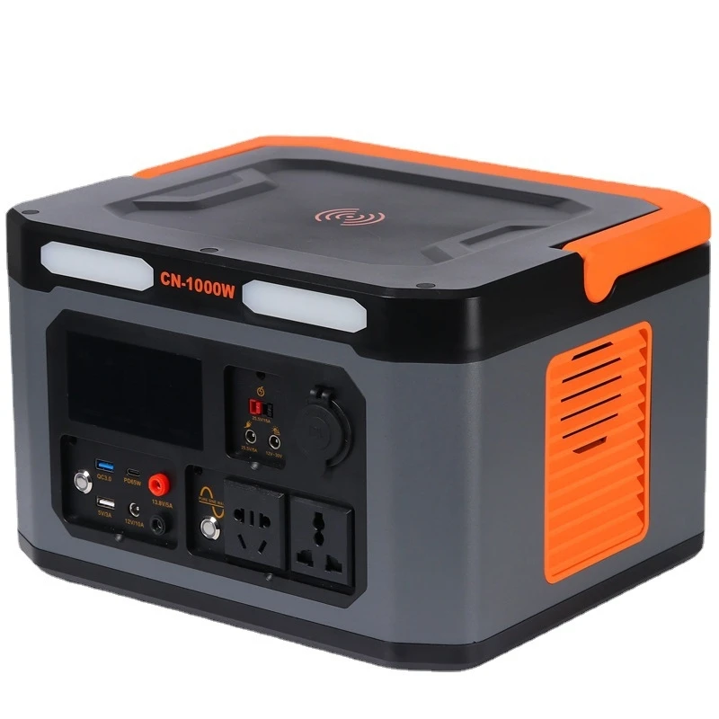 

110V 220V Portable Power Station Electric Li-on Battery Supply 1000W Wireless Charger Solar Energy Generator
