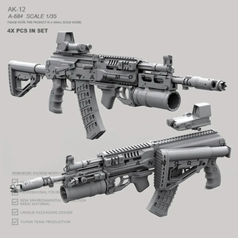 

NX 1/35 Russian Army Weapon-AK-12 Soldier Model Resin Model Kit Tumei Colorless Self-Assembling Resin Doll Military Figure