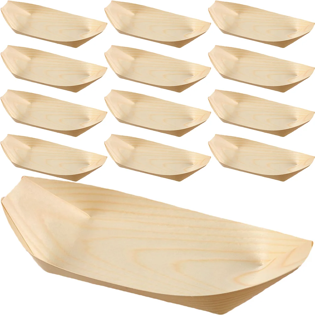 

60Pcs Sushi Boat Wood Sushi Plates Sushi Tray Sushi Dish Sushi Serving Dish Sushi Serving Plates Wood Sushi Tray