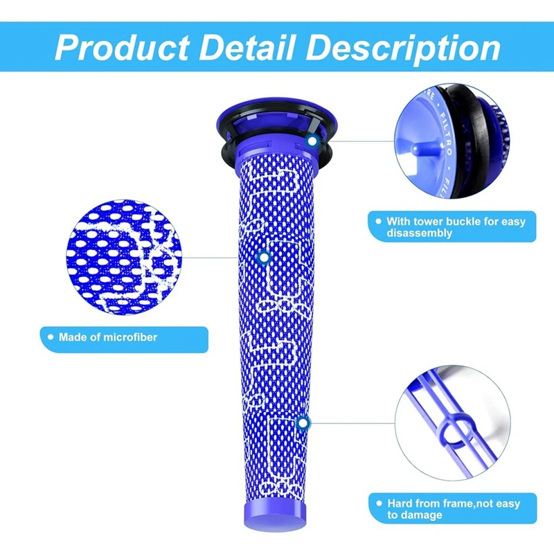 Запчасти для фильтров Dyson V7 V8 SV10 3 Контактных фильтра и 5 пред заменяют детали 965661-01