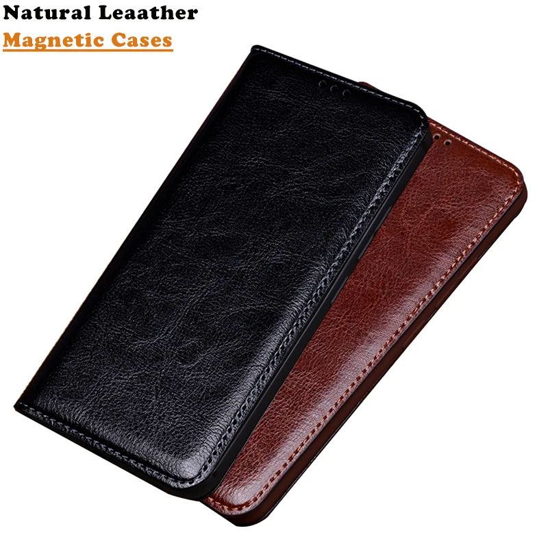 

Luxury Cowhide Leather Cases for OPPO Realme V30 V27 V25 5G V23 V21E V21 V20 Magnetic Closed Booklet Flip Cover Kickstand Funda