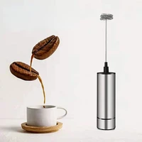 electric milk frother wireless handheld electric powerful stainless steel spring mixer foam whisk maker for coffee cappuccino
