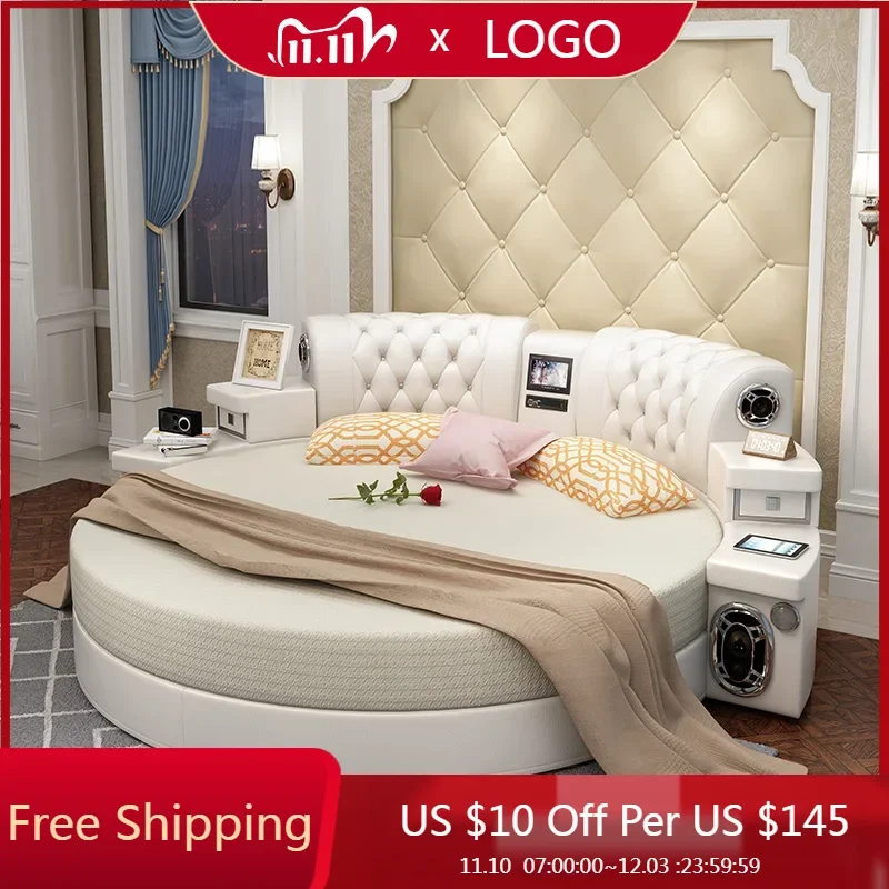 Студенческая современная водонепроницаемая кровать двуспальная для спальни Queen