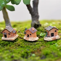 mini small house cottages geometric vivid fence house ornament resinous small house ornament moss micro landscape decoration new