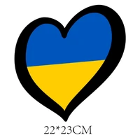 ukraine flag heart iron on transfers for clothing thermoadhesive patches on clothes womens t shirts appliques thermal stickers