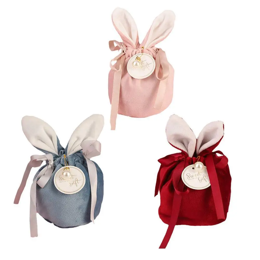 

Easter Bunny Rabbit Gift Bags Valentine's Day Chocolate Candy Packaging Bag Wedding Birthday Party Supplies Jewelry Organizer