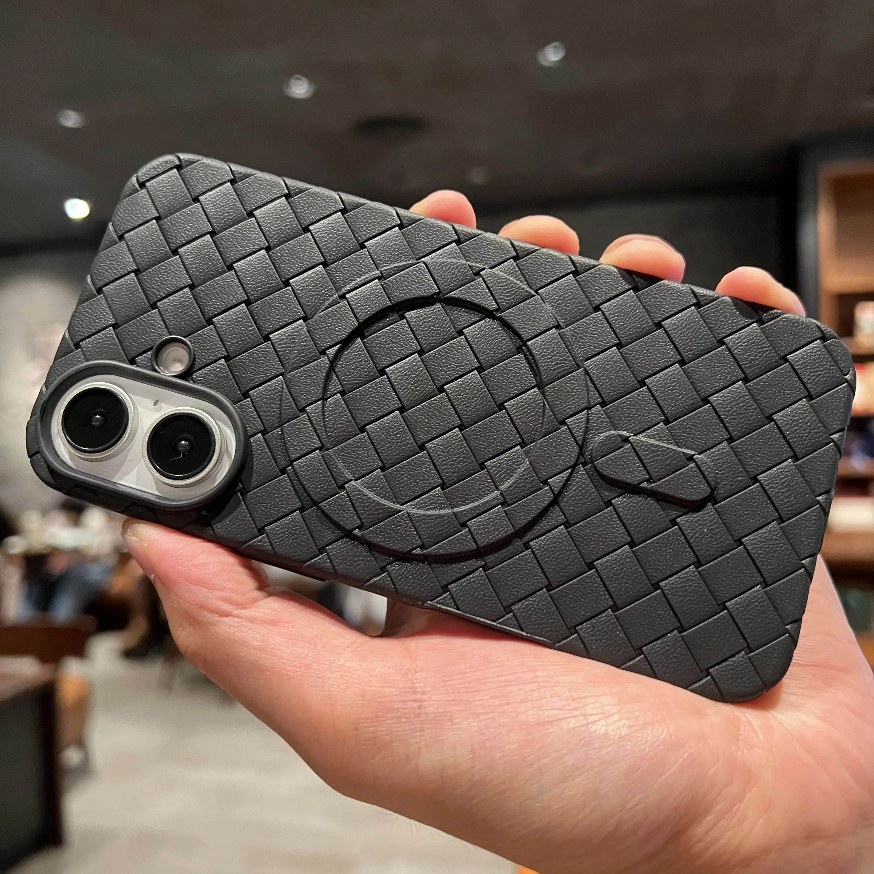 Дышащий тканый Мягкий силиконовый чехол Magsafe для iPhone 16 15 14 13 12 11 Pro Max Кожаный