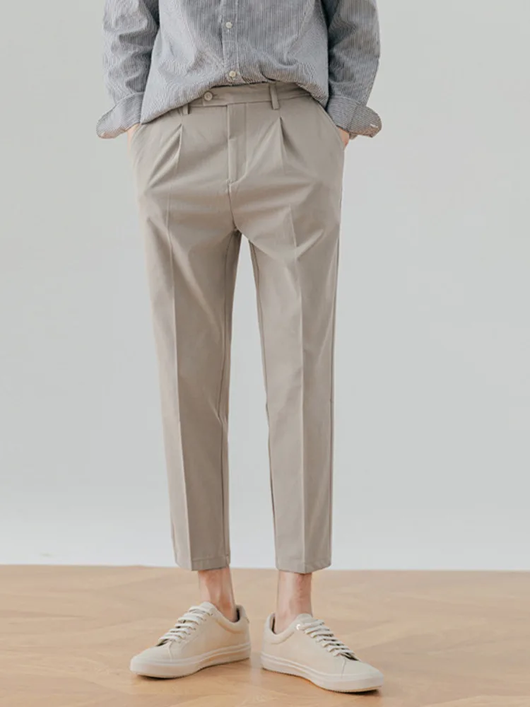 

Весна-осень мужская одежда SYUHGFA Костюмные брюки до щиколотки облегающие брюки деловой Повседневный Универсальный 2022 новая корейская мода