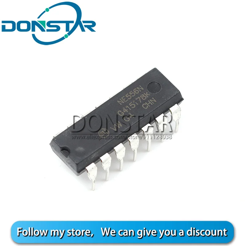 10 шт. NE556 NE556N 556N DIP14 DIP-14 двухканальный таймер IC новый | Электронные компоненты и