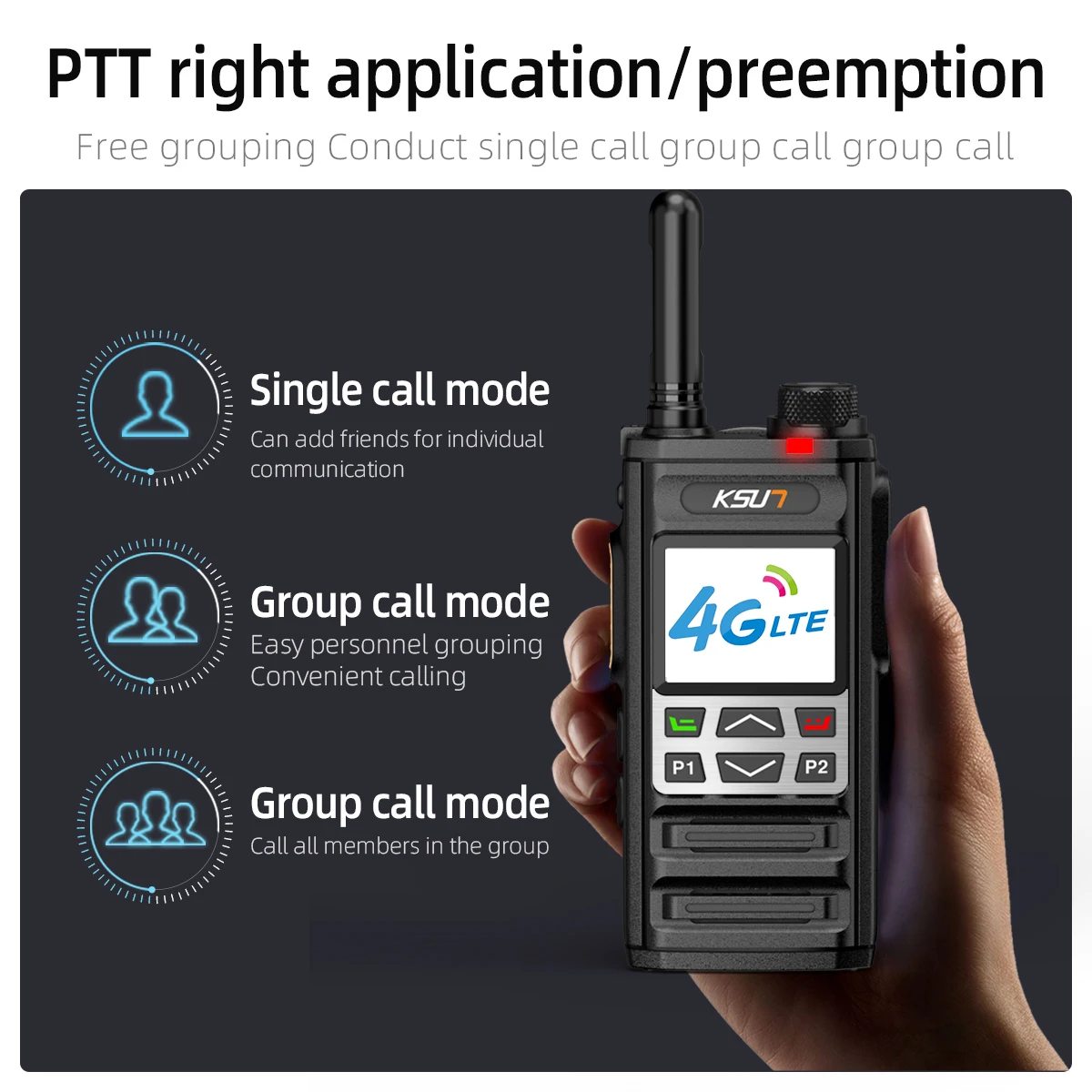 Фото KSUN Новая SIM-карта ZL35 Ht Poc Радио рация GPS Мобильный телефон 4g Lte Global Radio Walkie Talkie Совместимая с приложением Zello №4