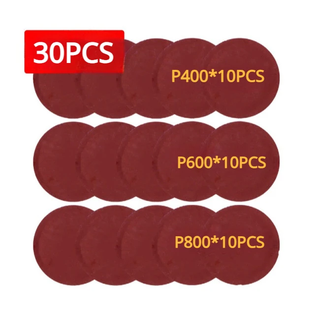 

Набор из 30 шт. 5-дюймовых (125 мм) круглых абразивных дисков на липучке для шлифовки дерева и металла, полировальный инструмент
