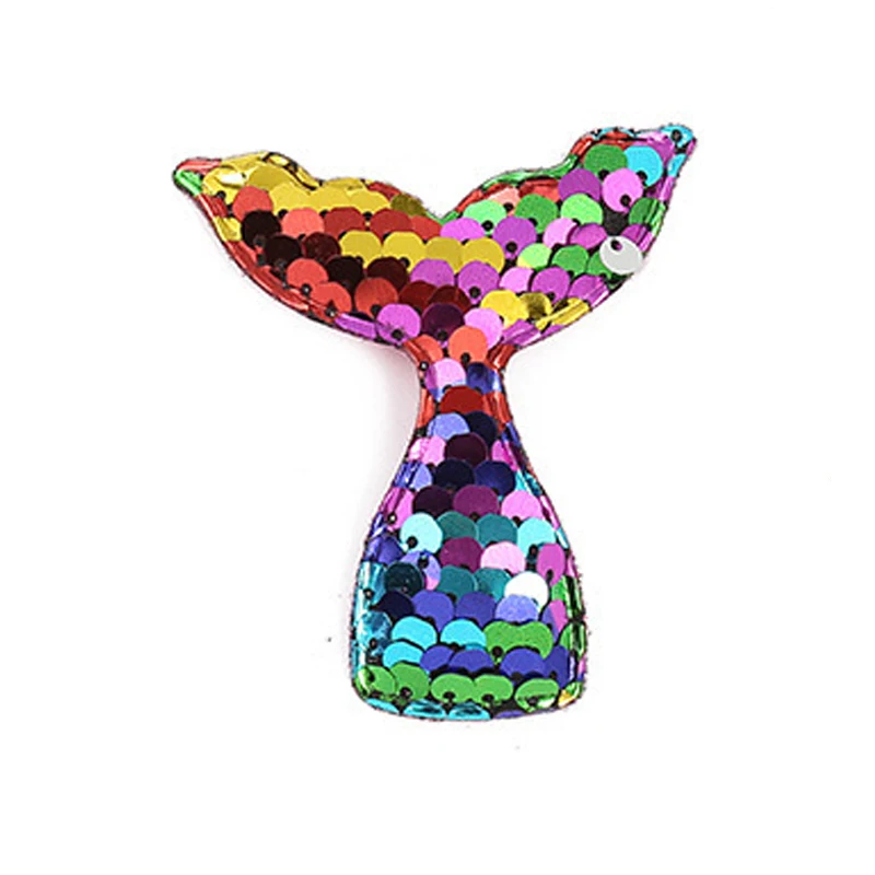 10Pcs Lovely Sequins Mermaid Tail With Shiny Shinning Scrapbook Kawaii DIY Embellishments Jewelry Key Rings Accessories