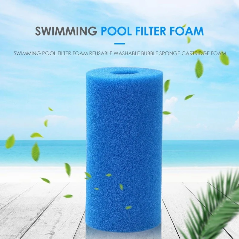 

For Type A Washable Pool Filter Sponge Filter Sponge Column Blue Reusable Foam Cleaner Tub Filter Garden Accessories