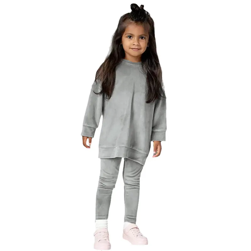 

Детский флисовый спортивный костюм для девочек, комплект из 2 предметов с толстовкой, Детские джоггеры с длинным рукавом и капюшоном, костюм...