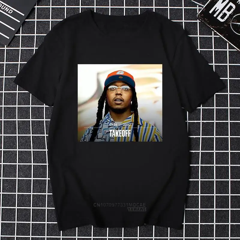Фото Мужская футболка с принтом Gone But Not Forgoten RIP Takeoff 1994, летние футболки с круглым вырезом и короткими рукавами в стиле хип-хоп, хипстерские уличные топы №1