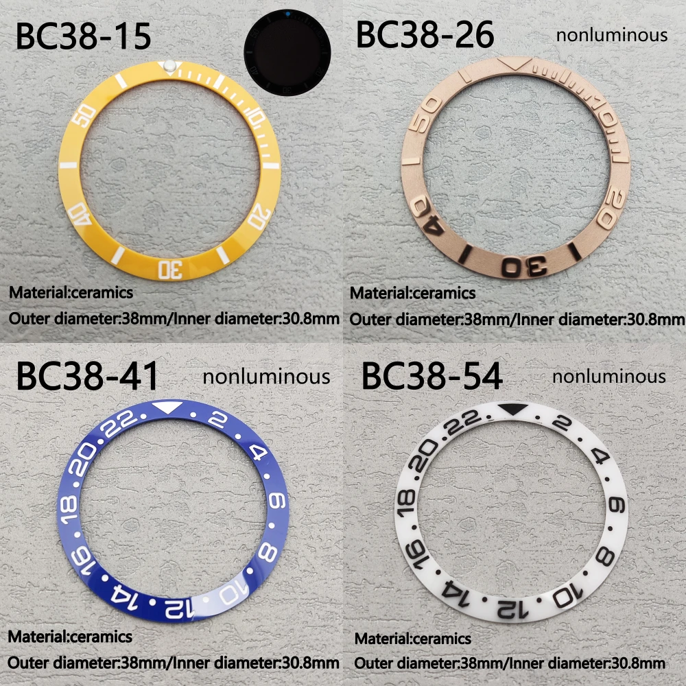 

38mm*30.8mm Ceramic Bezel Insert Fit For 40mm Watch Case Retro Case Bezel Replace Ring nh35 nh36 Watch case Bezel