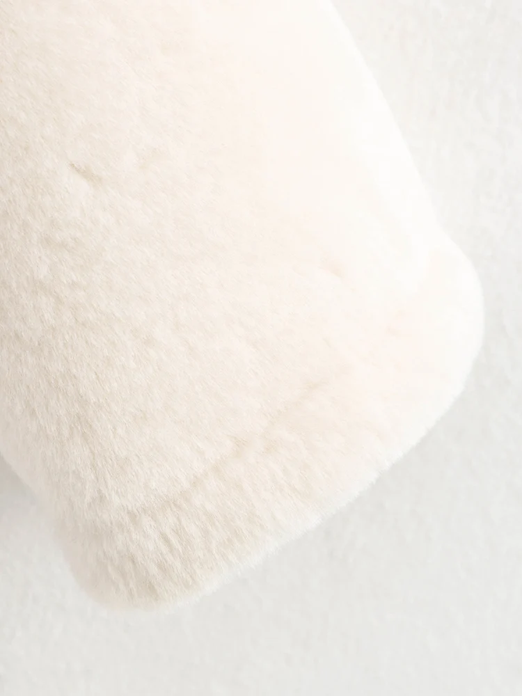 Осень 2024 повседневные женские топы пальто из искусственного меха с узлом