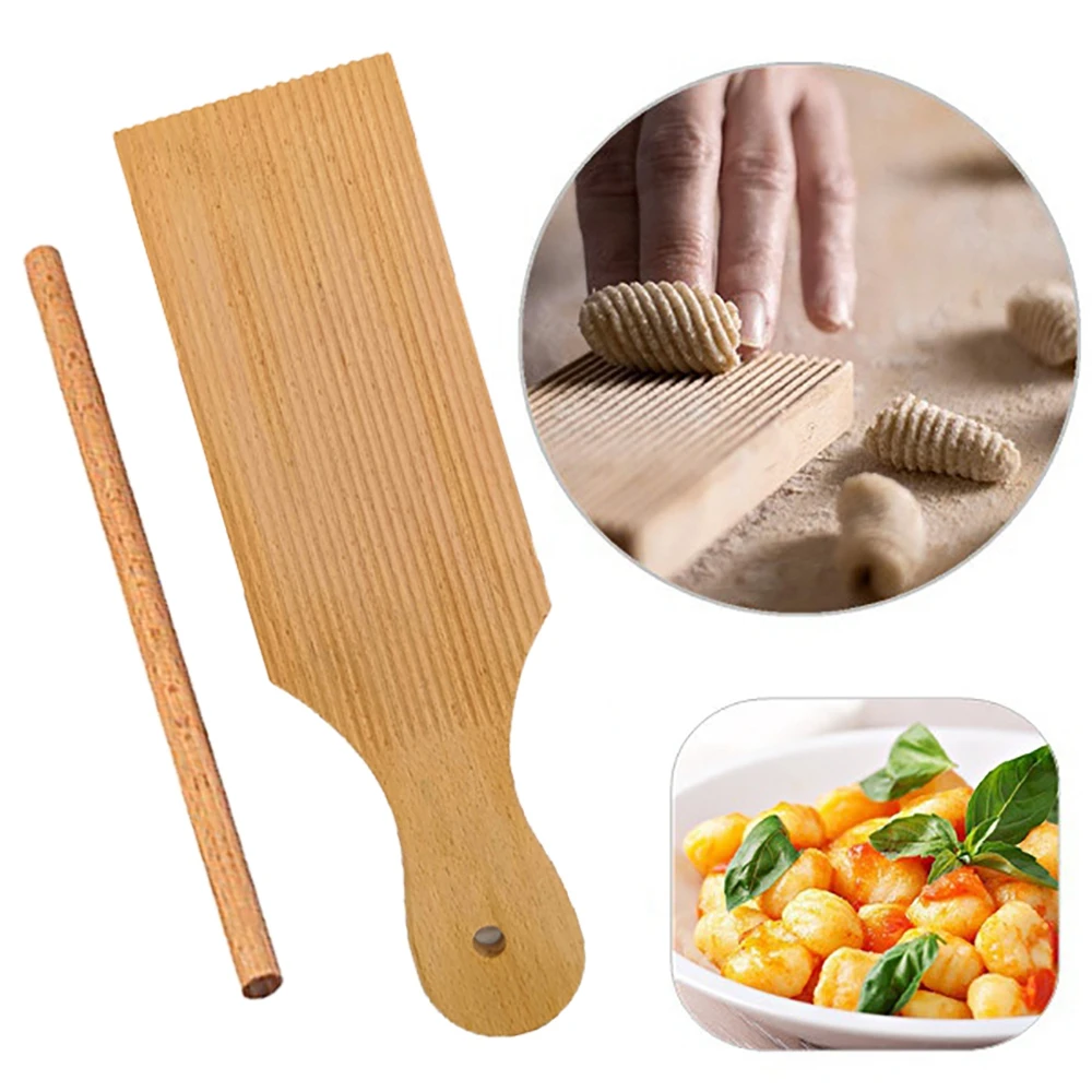 

Non-stick Wooden Noodles Table Pastry Boards Bakeware Popsicles Gnocchi Boards Gnocchi Roller Pasta Board Butter Paddle