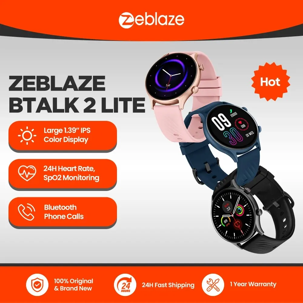 Смарт-часы Zeblaze Btalk 2 Lite с голосовым вызовом большой дисплей 1 39 HD монитор здоровья