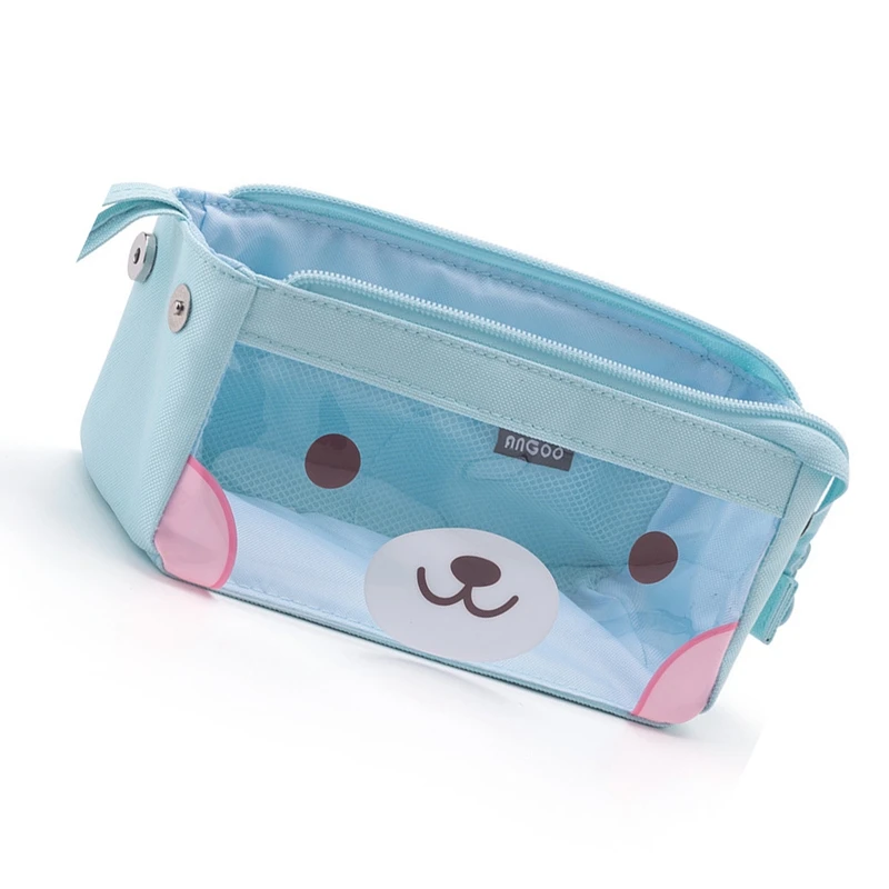 

ANGOO Clear Pencil Case For Students Colored Pen Bag Large Capacity Pencil Case Cute Storage Pen Pouch Stationery Supply