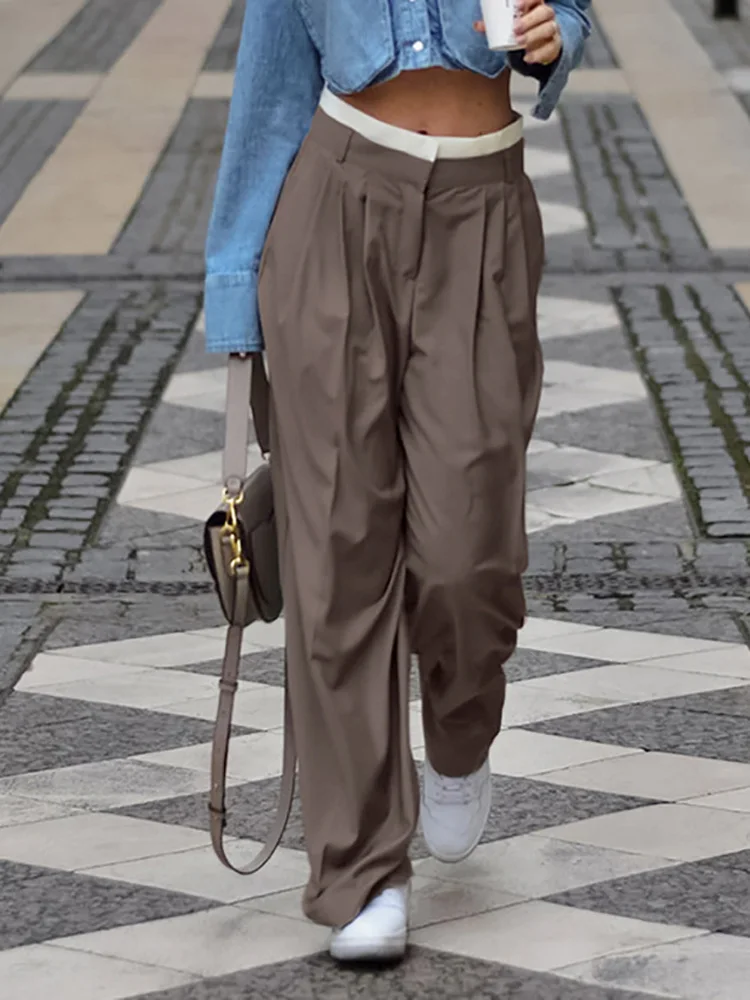 

Tossy Casual High Waisted Baggy Straight Legg Cargo Pants For Women New Loose Y2k Pants Baggy Jogger Relaxed Streetwear Trousers