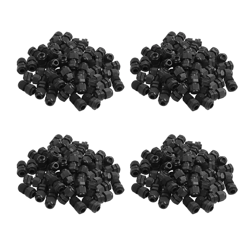 

PG7 Black Nylon Waterproof Strain Relief,Cord Grip,Cable Gland 3.5-6 Mm 200Pcs