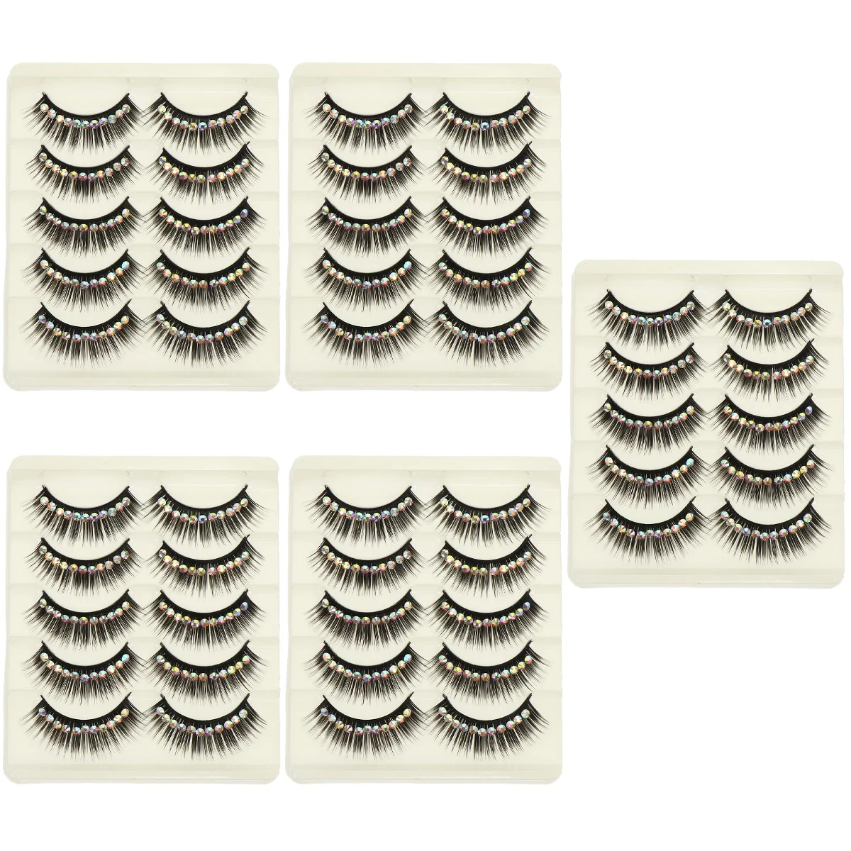 

50 Pairs False Lashes Shiny Eyelashes Dramatic Lashes for Girls
