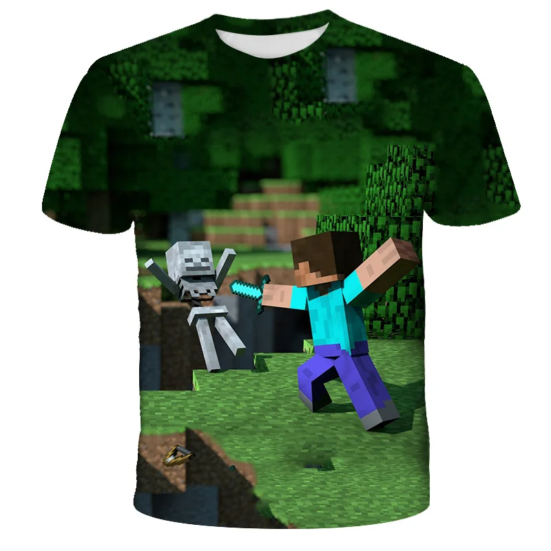 

Funny Game Minecraft Fashion t-shirt 3D Printed Children Streetwear Casula Quick Dry Kids Clothes Boys Girls Tshirt O-Neck 3-14