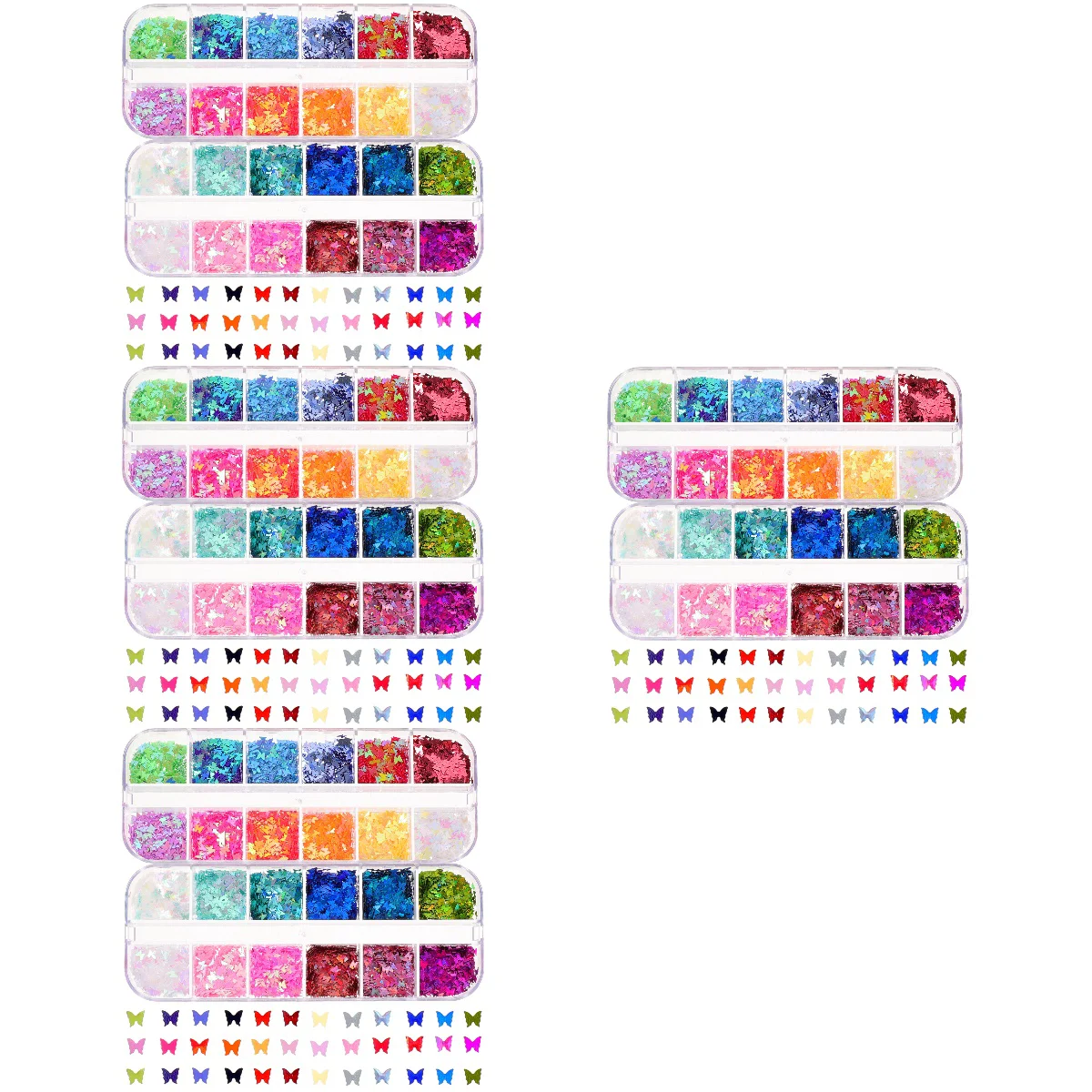 

8 коробок бабочек для ногтей DIY Блестки для макияжа Блестки для ногтей принадлежности для маникюра