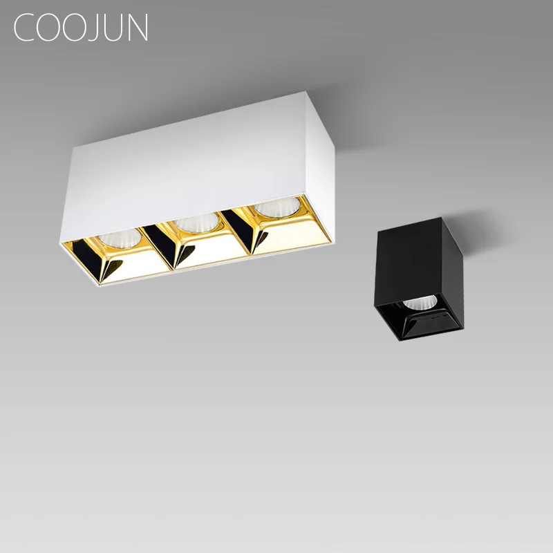 

COOJUN Surface Mounted LED Spotlight Square Free Punch Ceiling Lamp 7W 14W 21W Home Living Room Corridor Aisle Porch Downlight