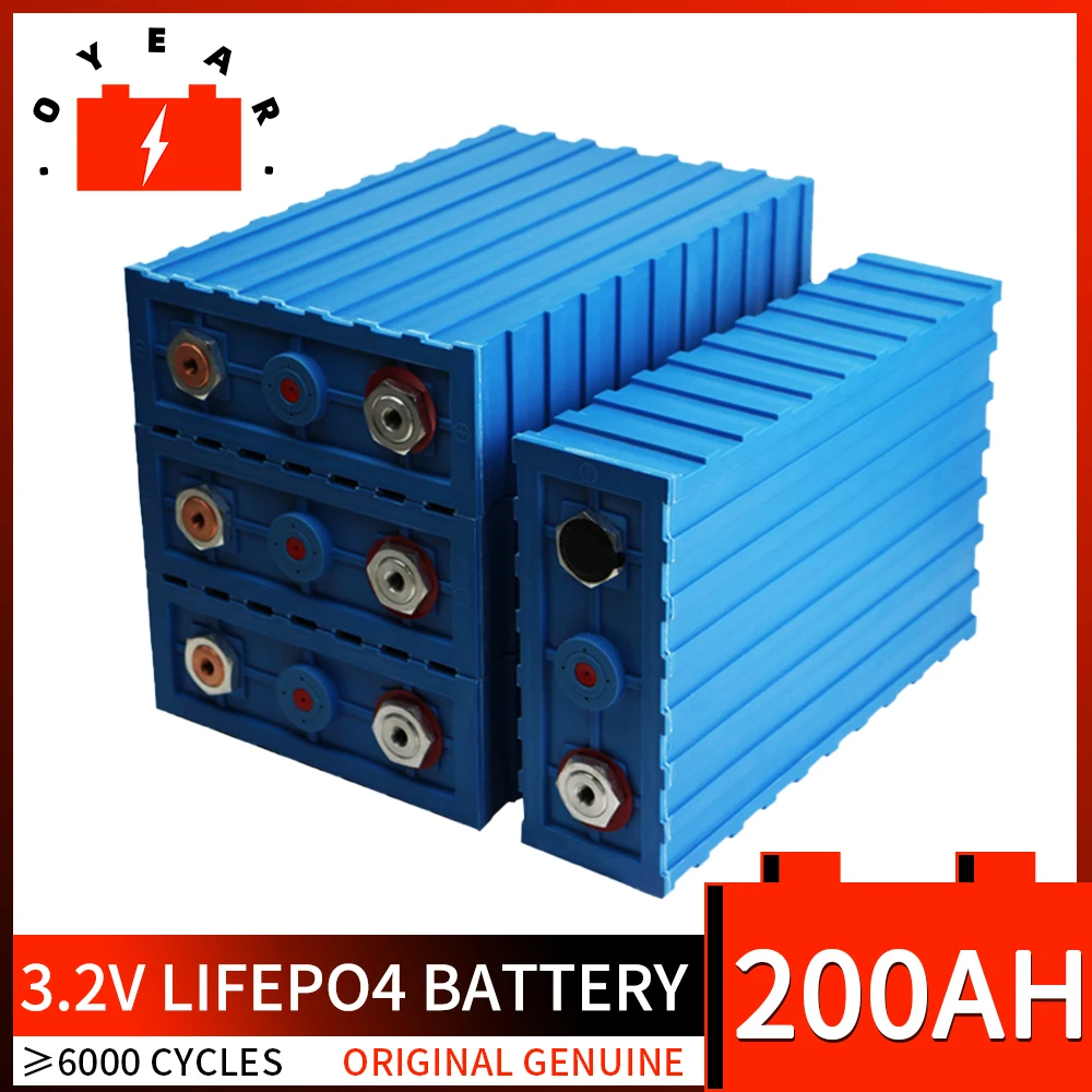 Batería recargable Lifepo4 de 3,2 V, 200Ah, 4/8/16/32 piezas, célula Solar de fosfato de hierro y litio, bricolaje, 12V, 24V, 48V, sistema Solar fuera de red