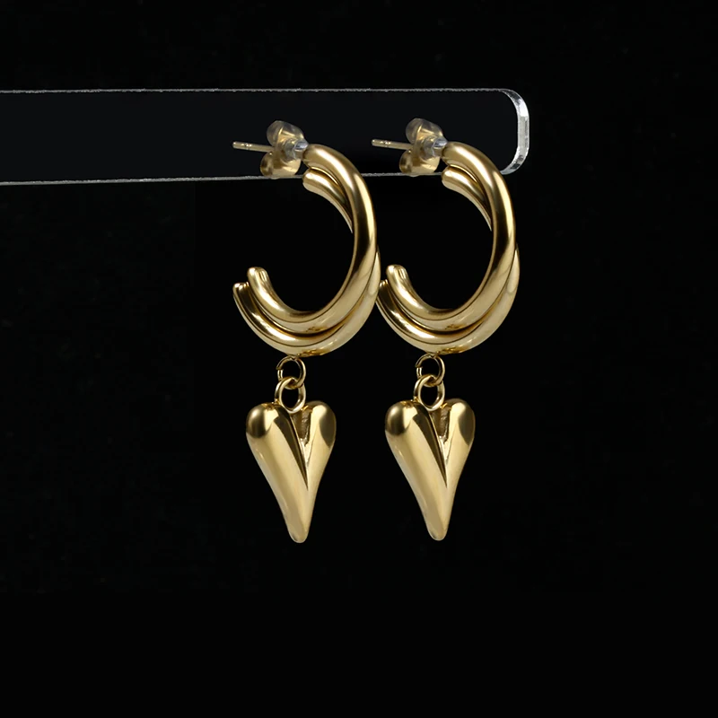 

Vintage Geometric Heart Gold Metal Earrings Set For Women Dangle Drop Earrings 2022 New Trend Set of Earrings Jewelry