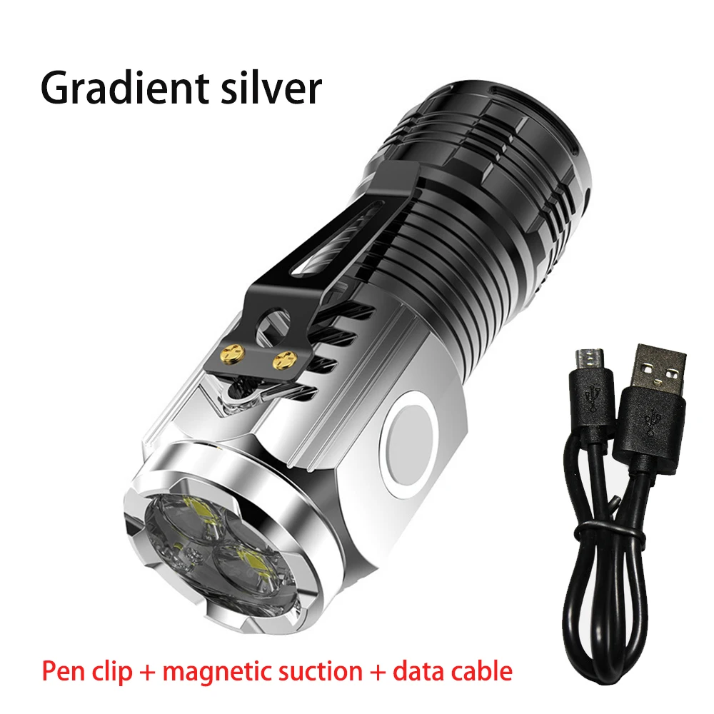 

BOOIU Мини Тактический Фонарик Портативный ABS Трех Глаз Высокий Фонарик Магнитный Светодиодный USB Зарядка Пеший Туризм Кемпинг Водонепроницаемые Фонари