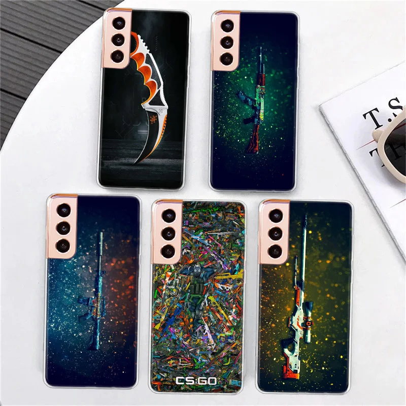 Csgo gun weapon knife skin Phone Case For Samsung S21 FE S20 Plus Galaxy S22 Ultra S10 Lite 2020 S9 S8 S7 S6 Edge Cover