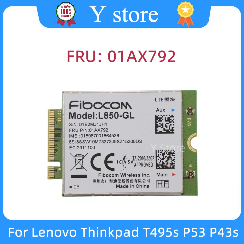 

Y-Store для Lenovo Thinkpad T495s P53 P43s T14 P14s T15 X13 P15s T15p L14 L15 4G LTE, беспроводная карта памяти, модель M.2, карта 01AX792