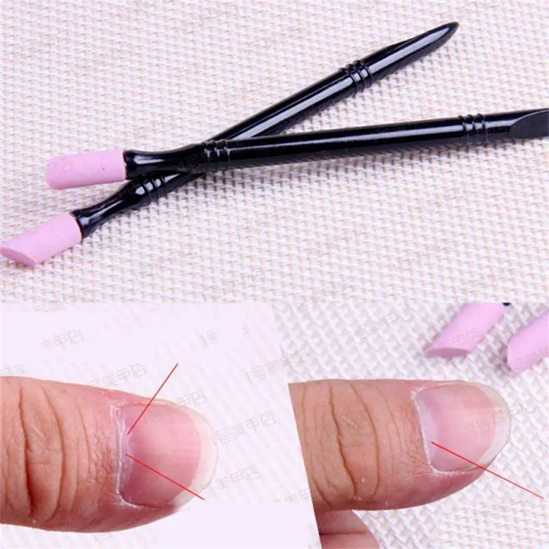 

2PCS Portable Quartz Grinding Pen Nail Cuticle Scissors Dead Skin Remover Nail Polish Manicure Stick Nail Files Accessories Tool